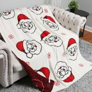 *NEW ARRIVAL* Comfy Luxe Santa Pattern Soft Throw Blanket